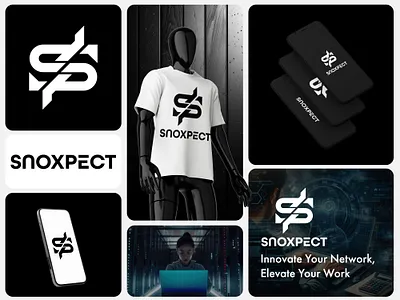 Snoxpect Digital Networking SP Letter Logo Branding branding connect creative design graphic design letter logo logo logos modern logo network technology vector world connect