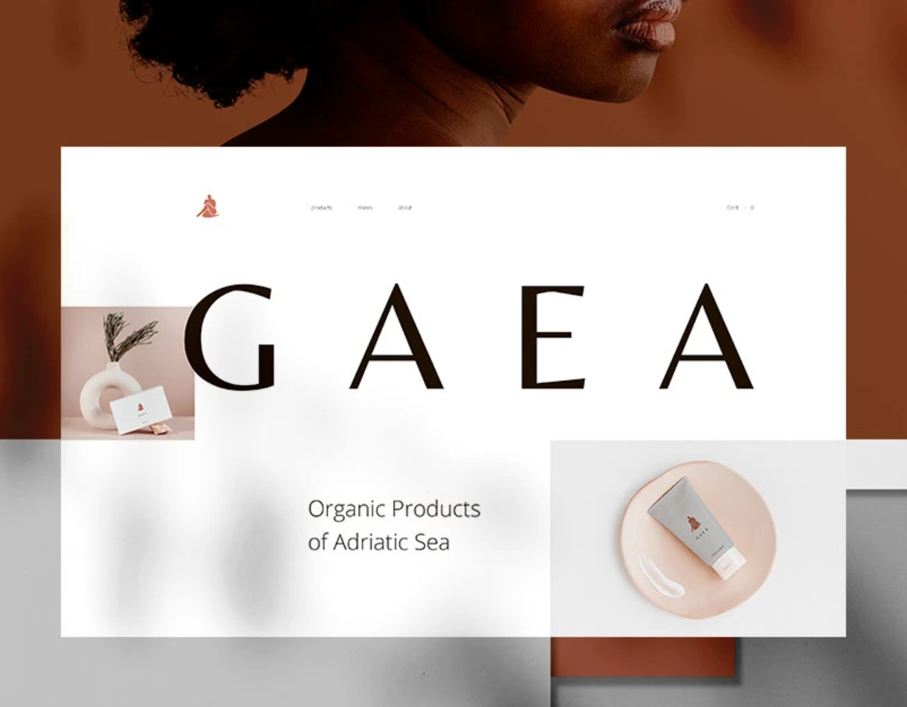 Website design for organic cosmetics brand boho branding web chic corporate site corporate web site cosmetics ethnic minimal site design skin care skin products typography ui ui design ui designer web branding web design web designer