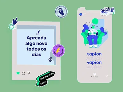 Illustration - Colorful Learning Promotion art artwork digital education edtech branding education illustration learning learning message learning platform learning promotion mobile interface motivational quote playful design promotion social campaign study reminder trendy design typography poster user interface vector characters