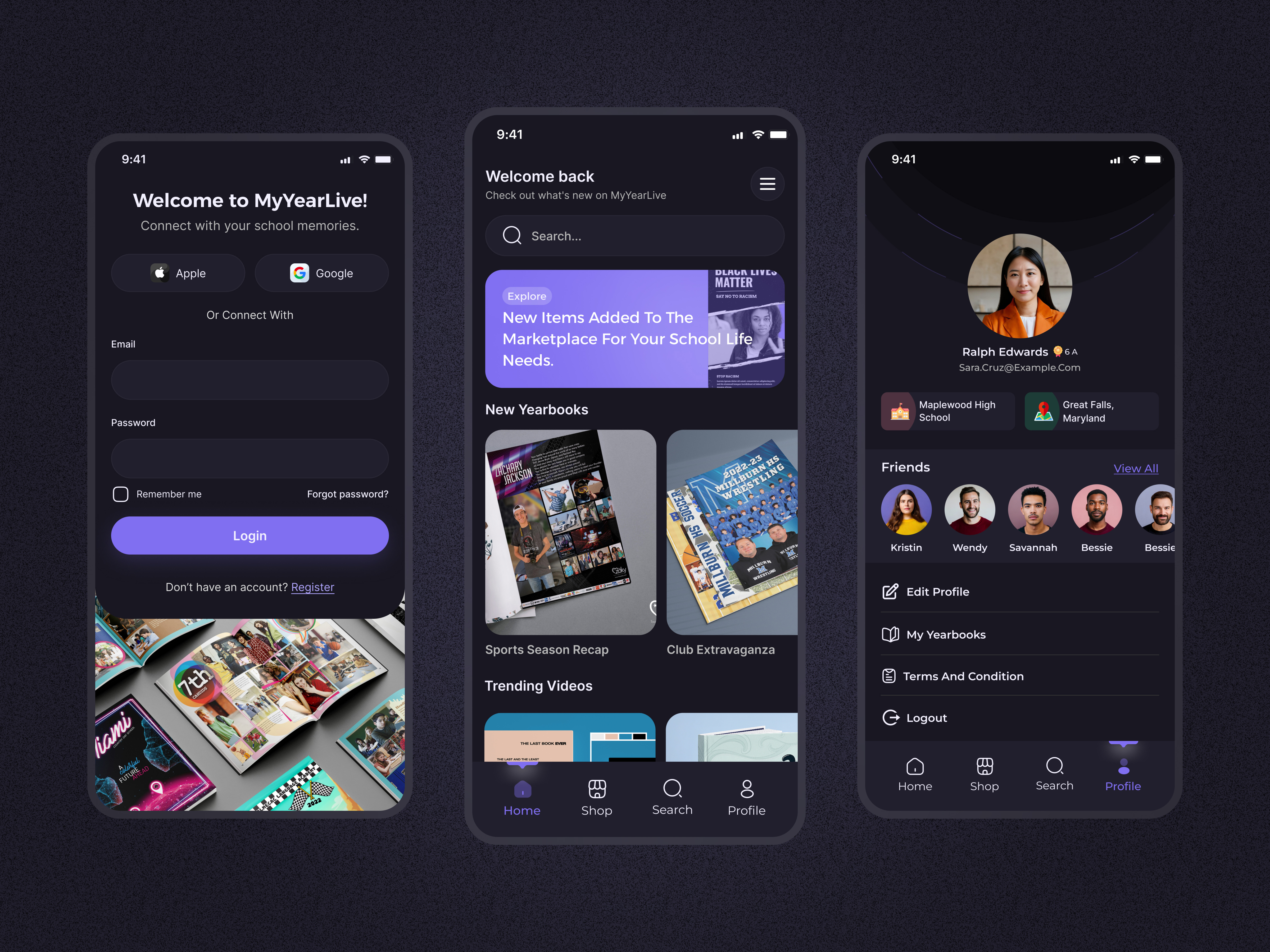 Example of Mobile App UI/UX Design ( 5 Screens )
