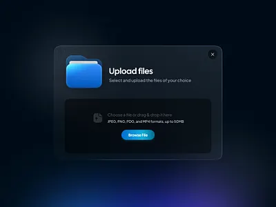 Widget for file upload card components design file upload folder glass glassmorphism glassmorphism effect interface share ui uiux ux web design widget widgets