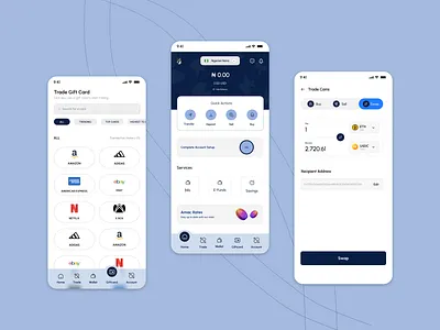 Crypto Trading App UI Concept — Web3 Mobile App Design blockchain app design crypto app crypto trading app crypto trading ui crypto wallet dark mode ui figma ui design finance app design mobile app design ui web3 ui