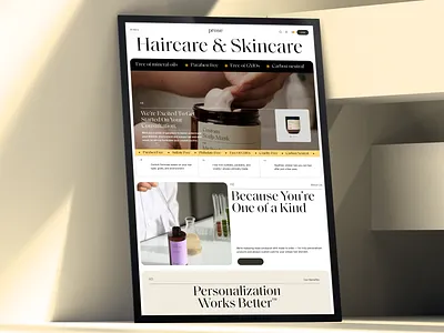🧖‍♀️ Custom Beauty – Haircare & Skincare Landing Page beauty clean cosmetics cream e commerce e commerces ecommerce editorial homepage landing page lotion modern shopify shopify store skin skincare web web design website woocommerce