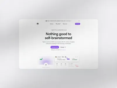Majin ✦ UI Collection (Premium UI Template perfect for SaaS) animation app branding design figma illustration landing page minimal motion graphics product design saas apps ui ui design uiux user interface ux visual web web design website