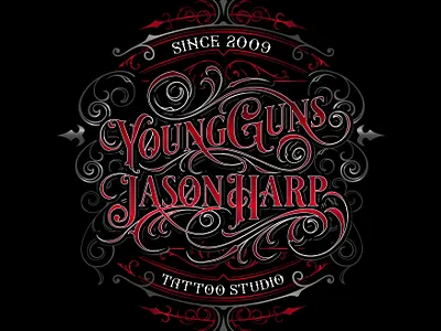 young guns tattoo graphic design logo logo vintage monogram tattoo