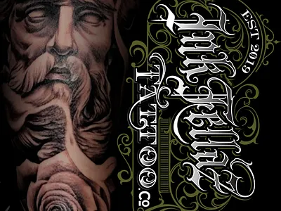 ink fellaz tattoo graphic design logo logo vintage monogram type