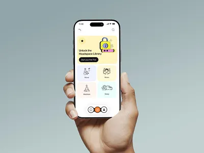 Headspace mobile app UI Redesign animation app appdesign design happiness headspace mindfulness minimalui mobileapp mobileui relif stress ui uidesign uxdesign uxinspiration