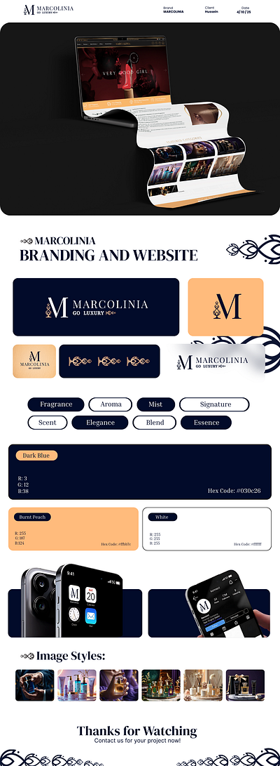Marcolinia Branding and Website Design branding design graphic design illustration logo logo design ui ui ux web design website design