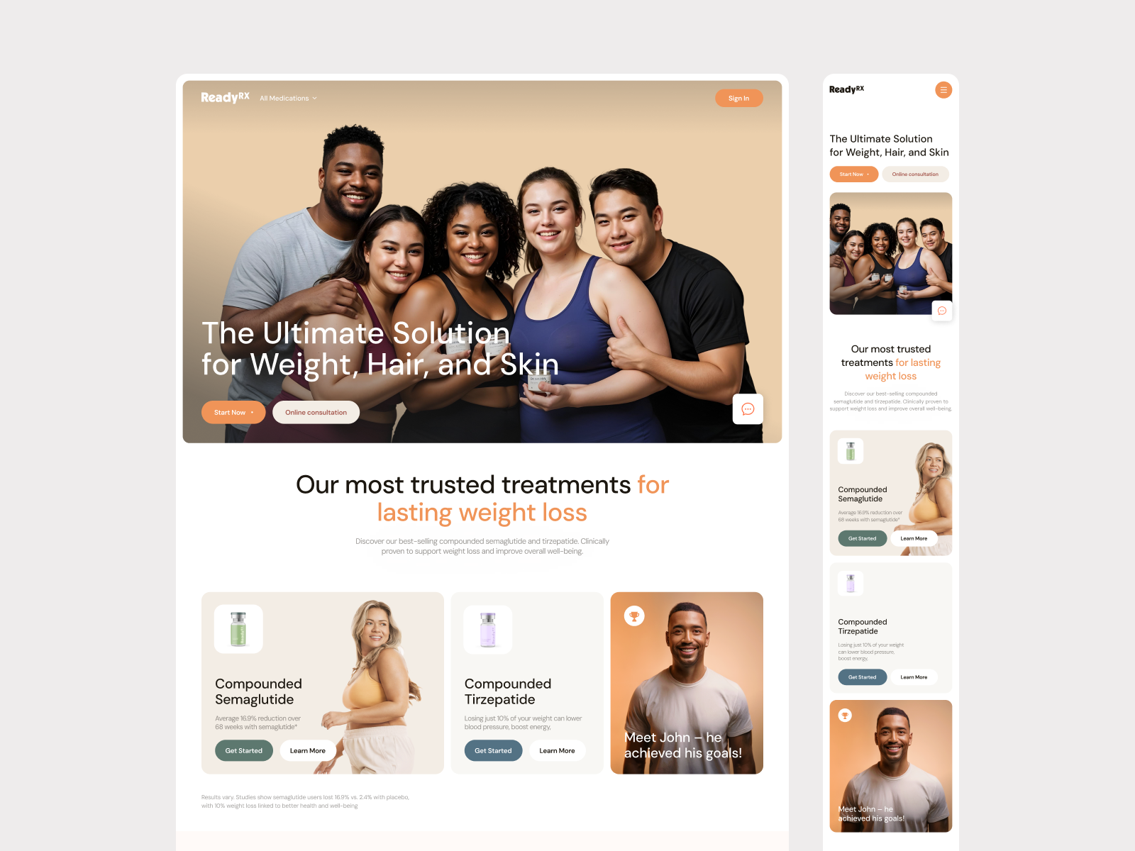 Example of Weight Loss & Medical Pharmacy Website Design