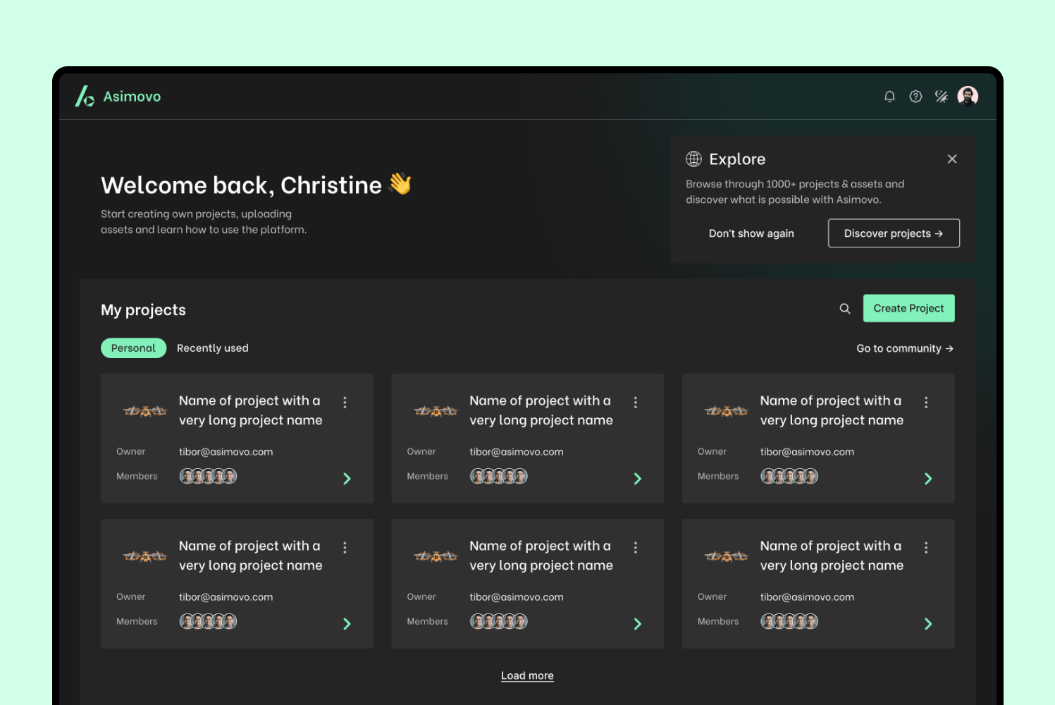 Asimovo - Test Robotica SaaS b2b branding dark mode dashboard product product design saas tech ui ux