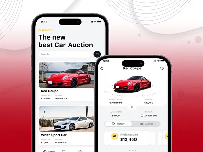 Car Auction App UI Design branding