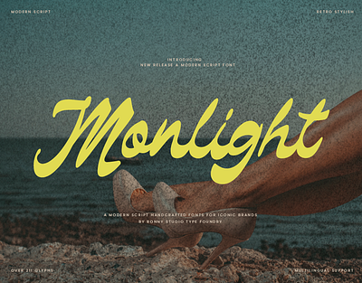 Monlight - Modern Script Retro Font font retro typography