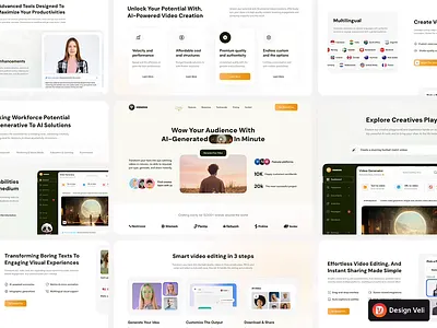 AI Text to Video Generator Landing Page ai content creation ai generated video ai tech ai text to video ai tool artificial intelligence cinematic ui design inspiration futuristic design generative ai landing page landing page design modern ui product design responsive design text to video ui ux design video ai web design