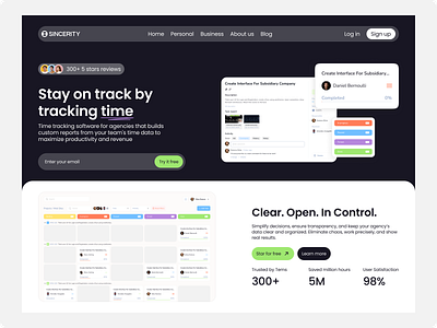 Task Management SaaS Page dashboard design figma interface landing page saas ui uiux ux