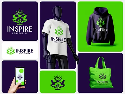 Inspire Collective Social Services Logo Branding branding creative design graphic design logo logos modern logo social services unity vector