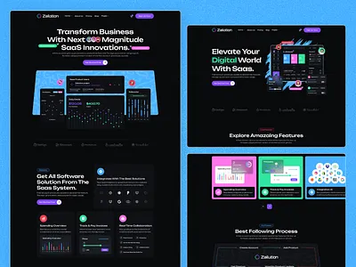 Zailotion - SaaS Website Design best saas template creative web design landing page minimal design modern saas design responsive design saas web design saas website template software website design tech business website tech startup template ui kit uiux designer uiux for saas web development webflow saas template webflow template webflowforstartups website concept website design