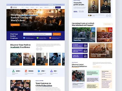 University Website Design Concept branding colorful creative design education minimal playful typography ui ui ux university ux website