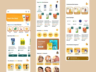 Apollo 24|7- Summer Landing Page category landing page summer ui wireframe