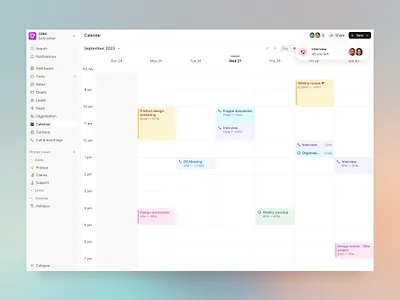 Clean & Functional — Calendar UI for Frappe CRM calendar crm product design ui ux design