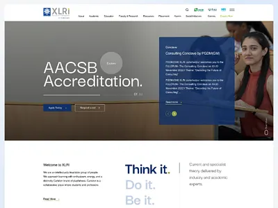 XLRI Management Institute Website UI 3d branding corporate rebranding design fontdesign graphic design illustration logo techwarelab ui ui design ux ux design website design