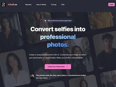AIselfi.es Landing Page app branding graphic design landing page ui
