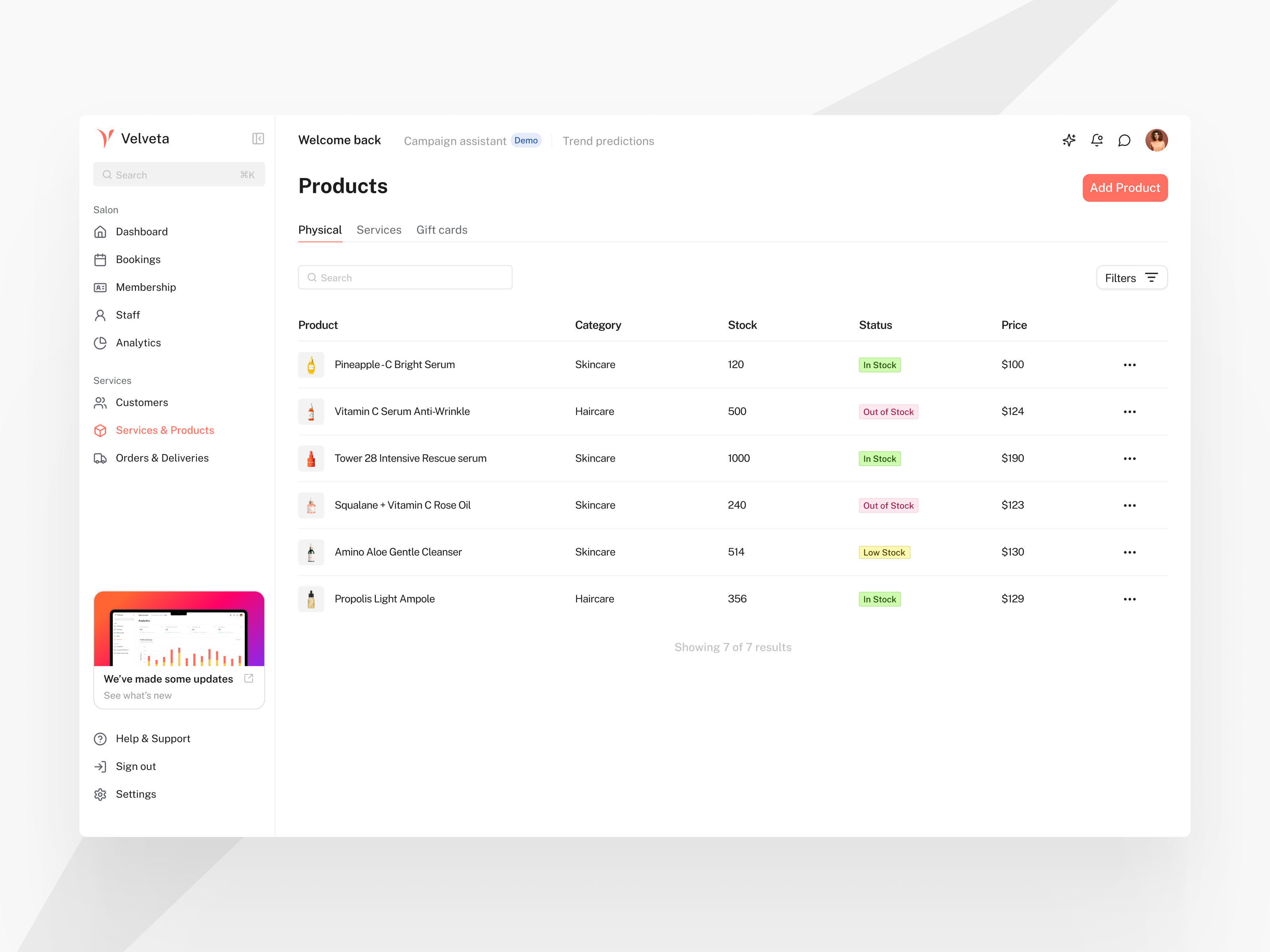 Velveta - Products application b2b dashboard form graphic design pricing product design products saas service table ui uiux ux web web app website
