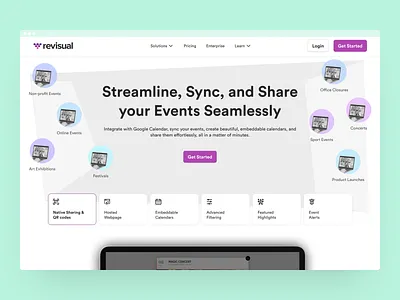 Landing Page above the fold alternatives branding carousel clean design desktop features hero ideation landing page saas screen section ui ux web app website wireframe