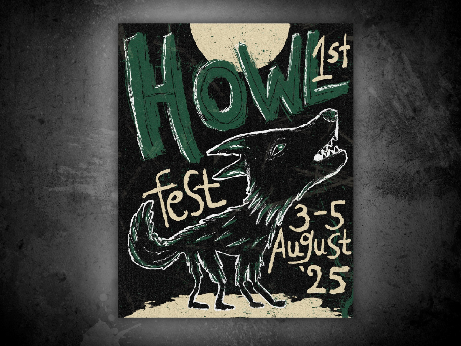 Poster design - Howl music festival design digital art dirty graphic design grunge illustration poster poster design sketchy
