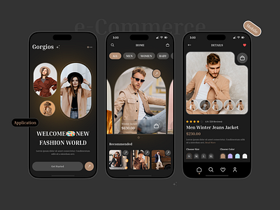 E-commerce Fashion App Ui Design (Dark) app design ecommerce mobile app mobile app design ui