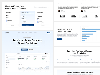 SAAS Landing Page Section Design clean design landing page landing page design minimalist product design saas saas design sales app section design ui ux