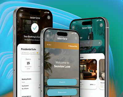 Seaview Luxe, Hotel booking app booking app branding hotel app mobile app mobile designs seaview travel app ui