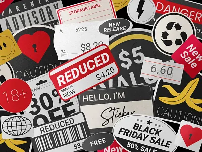 Sticker Mockup badge icon illustration mockup object print sport sticker tape