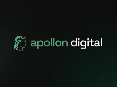 Apollon Digital - Logo Design for digital-agency branding dark green logo