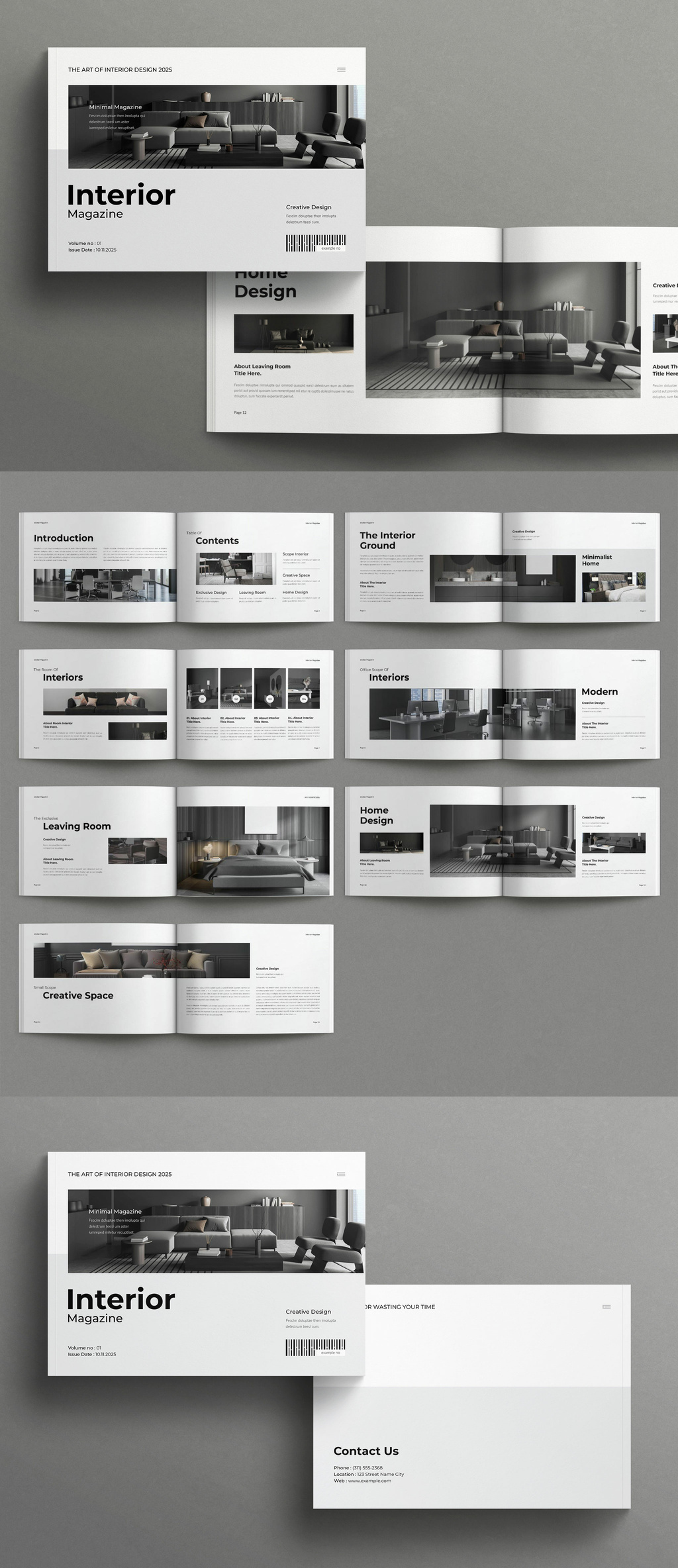 Interior Design Magazine Template architect architecture branding business catalog clean creative design graphic design illustration indesign interior interior design magazine minimal minimalist portfolio vector