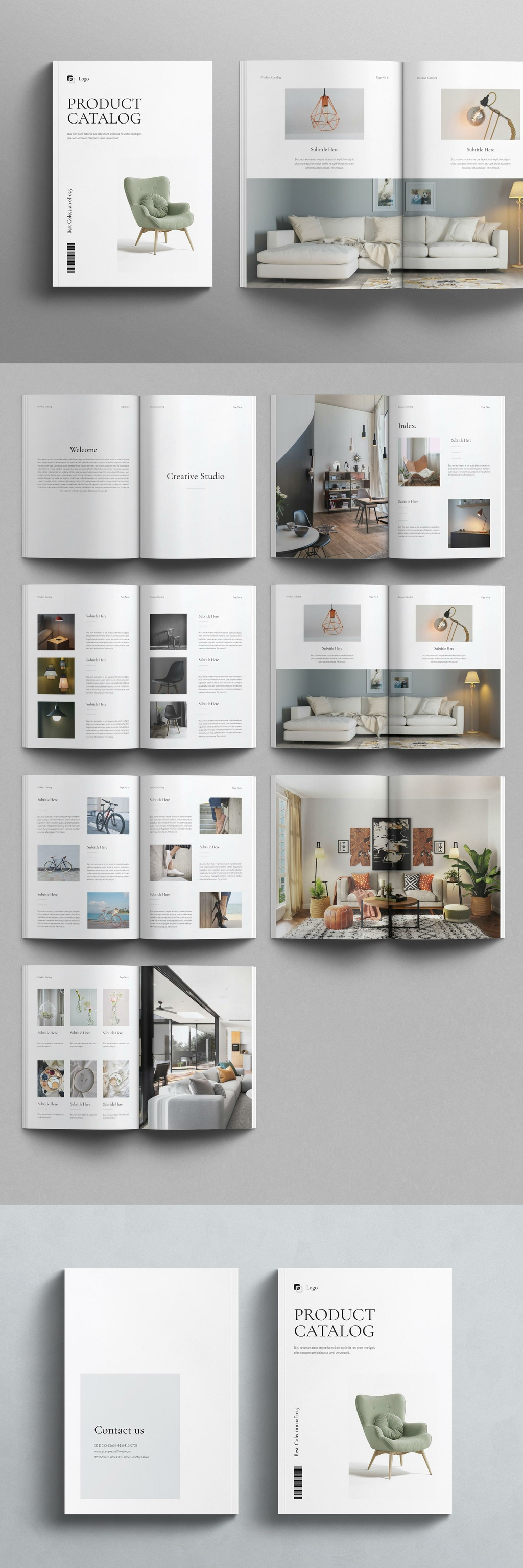 Minimalist Product Catalog Template a4 agency architect branding brochure business catalog catalogue clean creative design graphic design illustration interior minimal minimalist simple