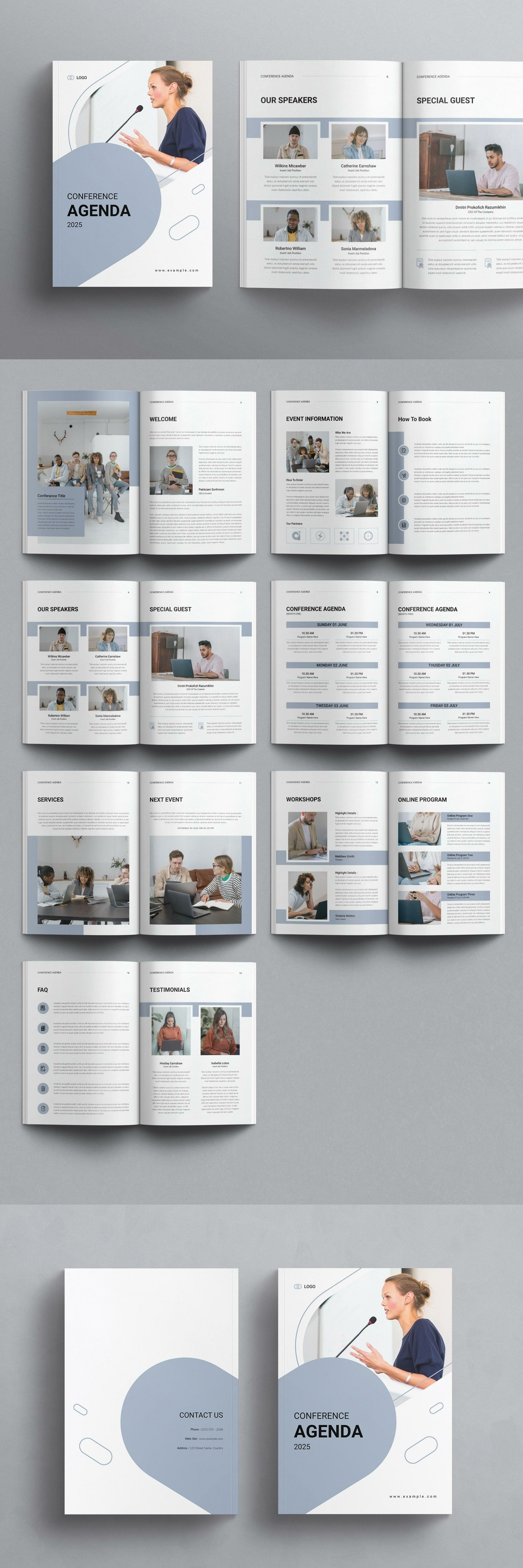 Conference Agenda Template a4 agenda branding brochure business confarence creative design graphic design logo metting minimal minimalist template workshop