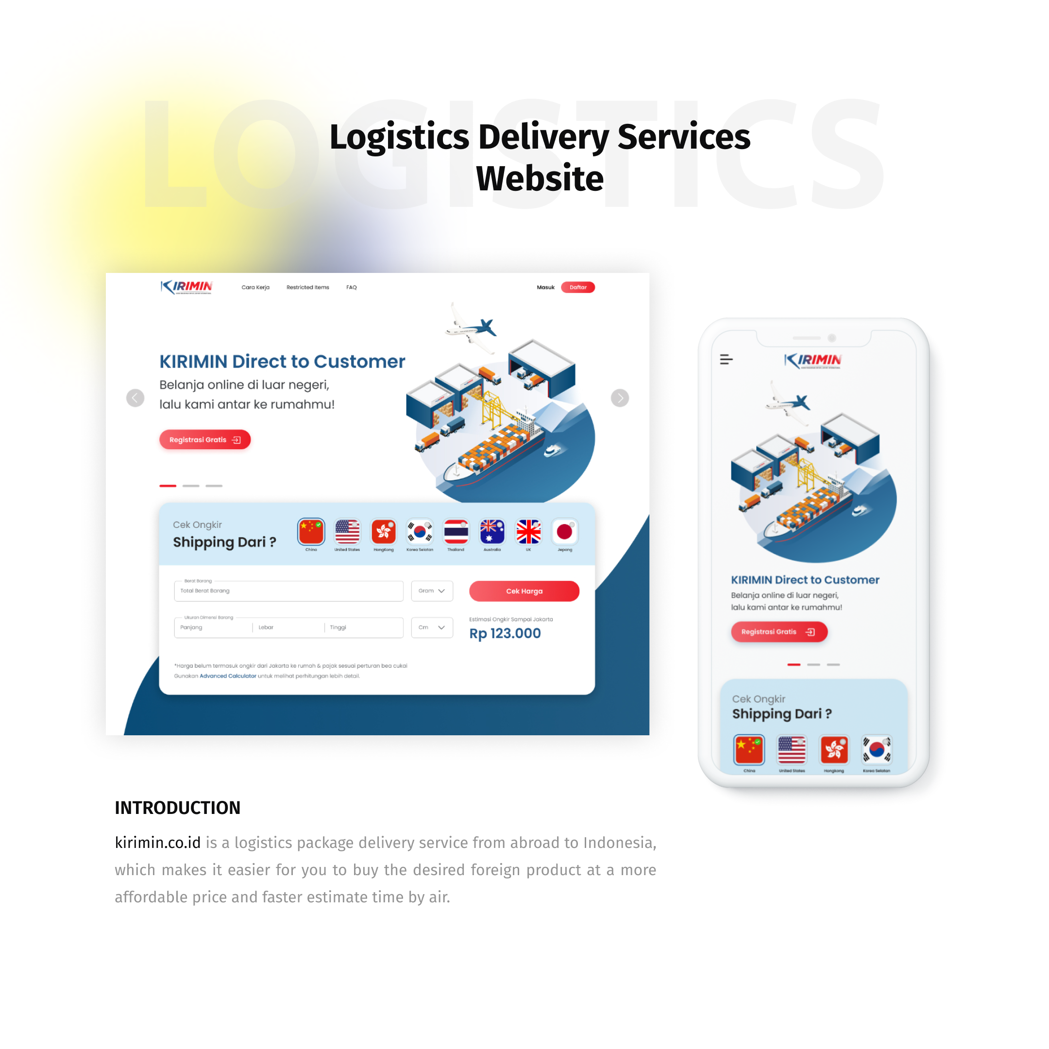 Cargo, Shipment, Logistics Delivery Services Website landing page logistics website ui product design responsive website saas product design ui design ux design