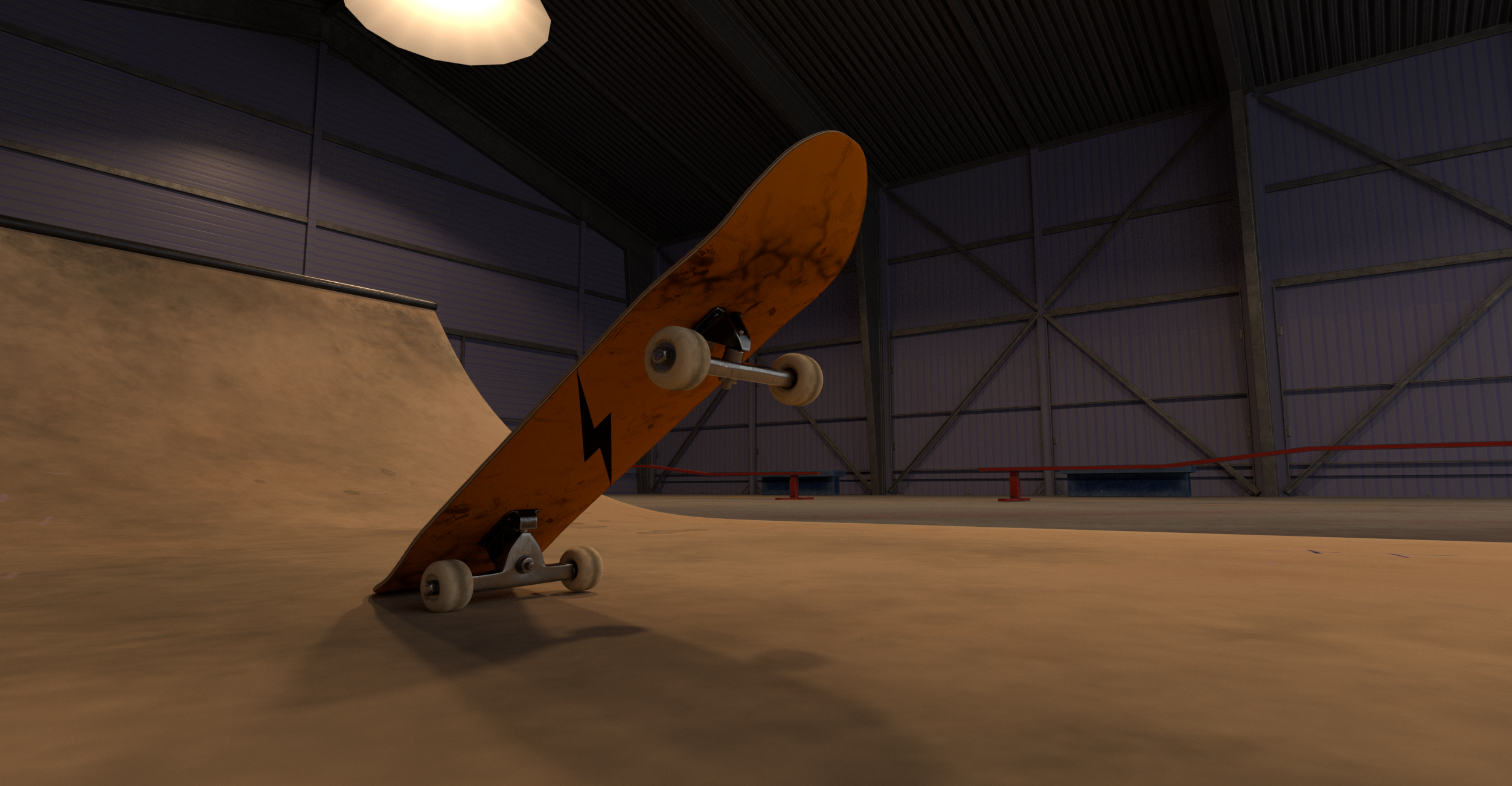 SKATEBOARD AT HANGAR 3d 3d modeling c4d cinema 4d