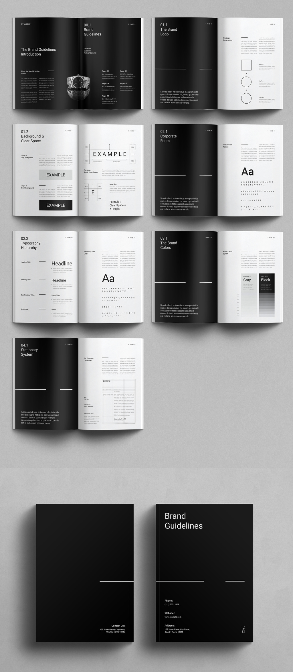 Brand Guideline Template a4 agency brand guideline branding business creative design graphic design logo minimal minimalist print