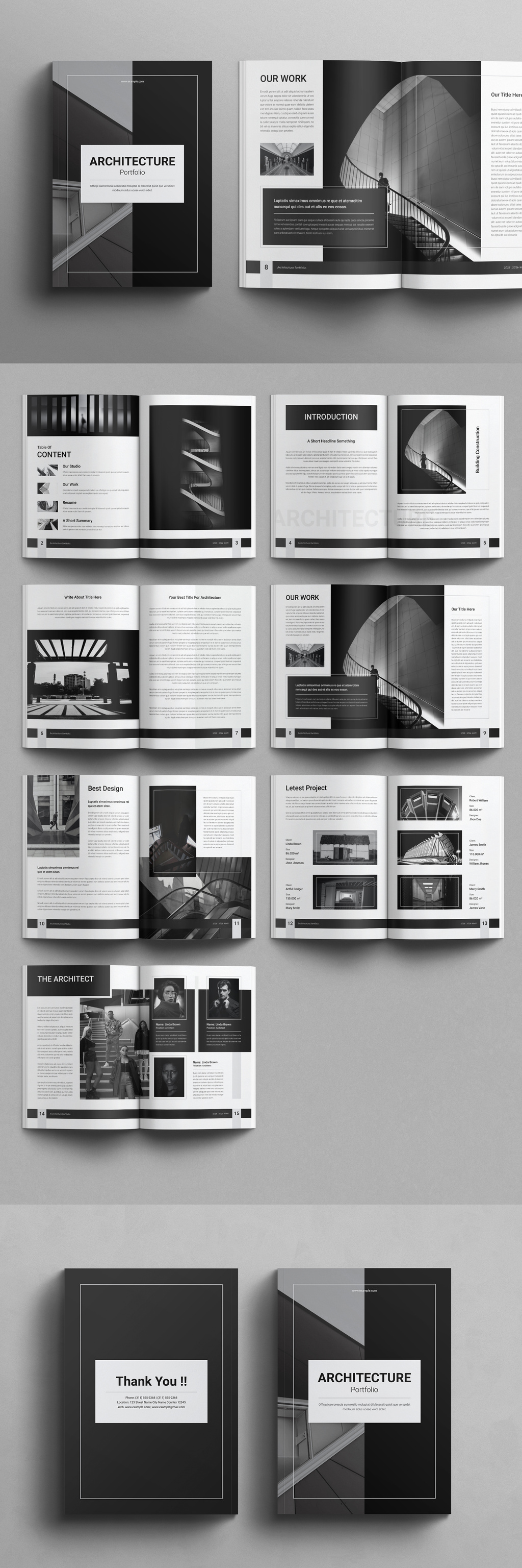 Architecture Portfolio Template a4 agency architect architecture branding business creative design fashion graphic design illustration interior logo minimal minimalist portfolio template