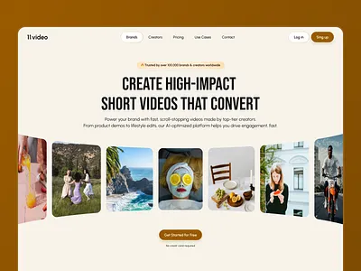 11Video : Hero Section for Video Marketing Platform branding content creation creative direction dribbble shots hero section landing page marketing design saas design shortform video ui design ux ui video platform web design web inspiration