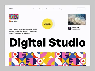 Digital studio agency website animation b2b clean clean website company digital agency digital agency website digital marketing graphic design home page interface landing page ui design web web ui website design