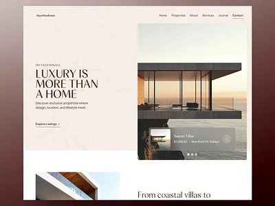 Luxury Real Estate Website - UI Design Exploration clean house luxury real estate minimal property website real estate real estate website web design website