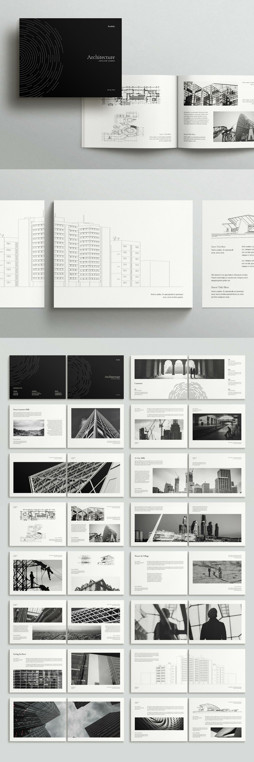 Architecture Portfolio Template a4 agency architecture branding business clean creative design graphic design minimal portfolio print simple template