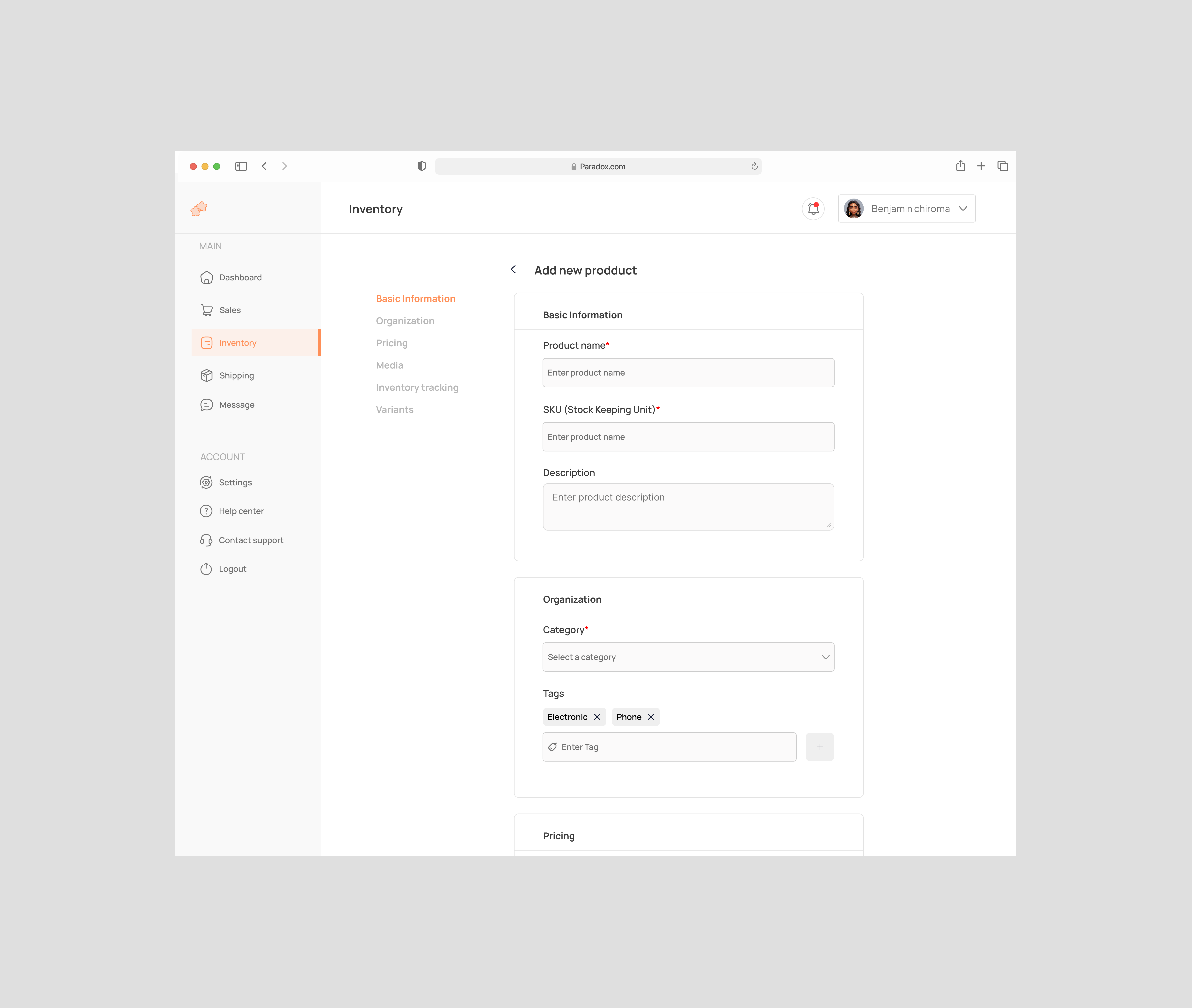 Ecommerce (add new product screen) branding dailyui design ecommerce product design ui uiux user experience ux webdesign