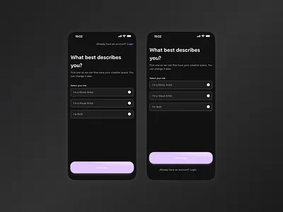 Landing Screen Differentiator Variant design discovery music product design ui ux design
