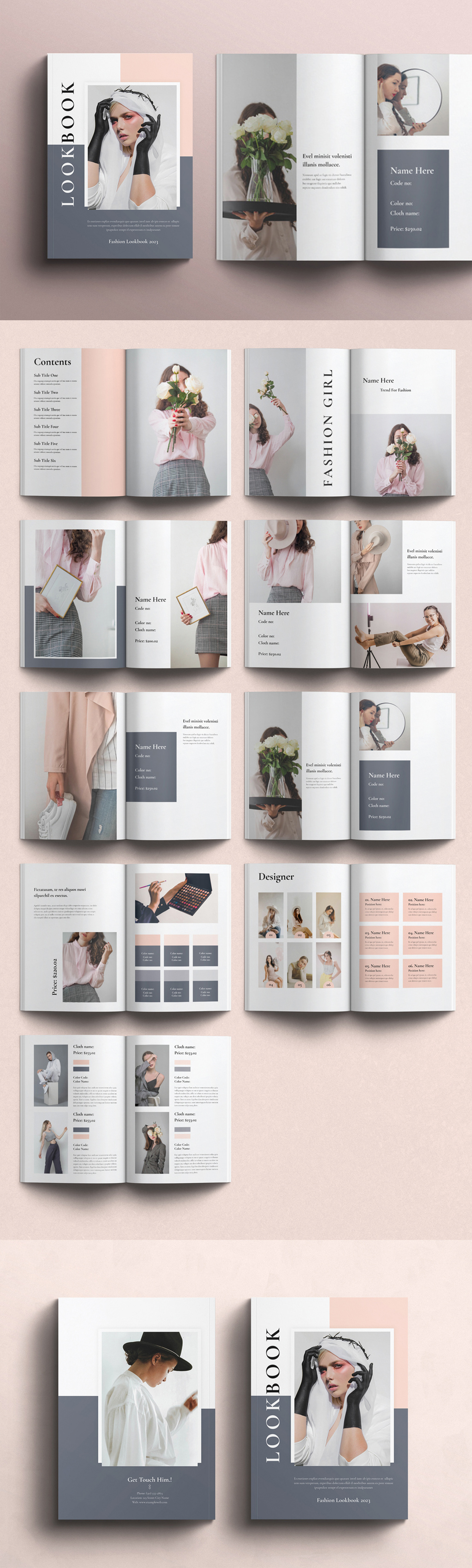 Fashion Look Book Template a4 branding brochure brochure template business creative design fashion graphic design layout look book miml minimal minimalist print template