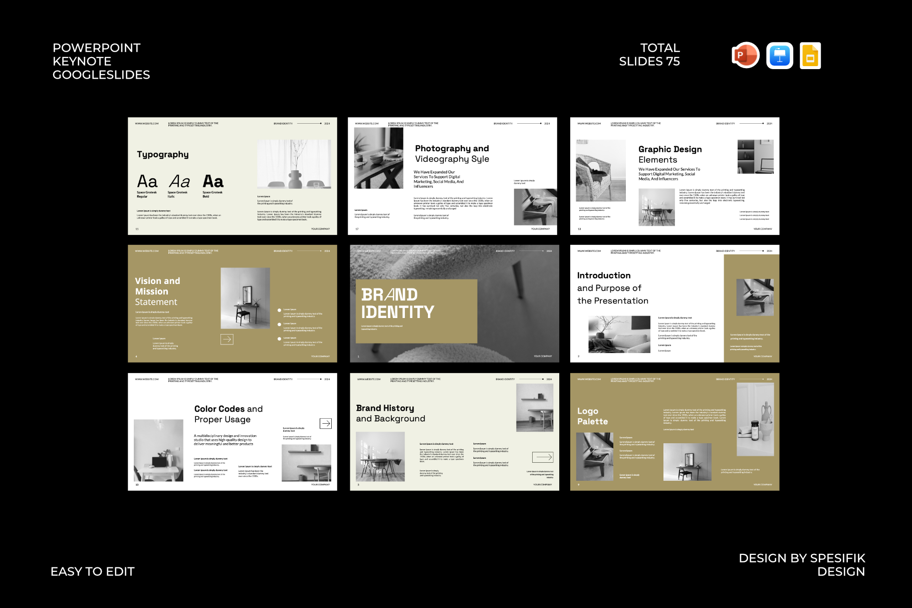 Brand Identity Template brand branding creativemarket googleslides guidelines identity keynote logo powerpoint presentation service template