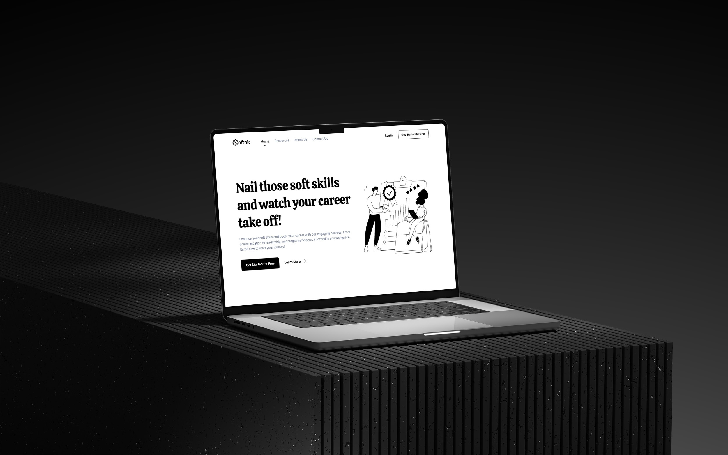 SoftSkills Course Minimal Landing Page Design course e learning landing page design landingpage softskill ui ui design ux design website concept website design