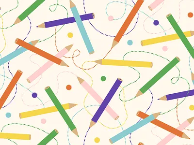 Colored Pencils Pattern artist pattern pencil school stationery teacher